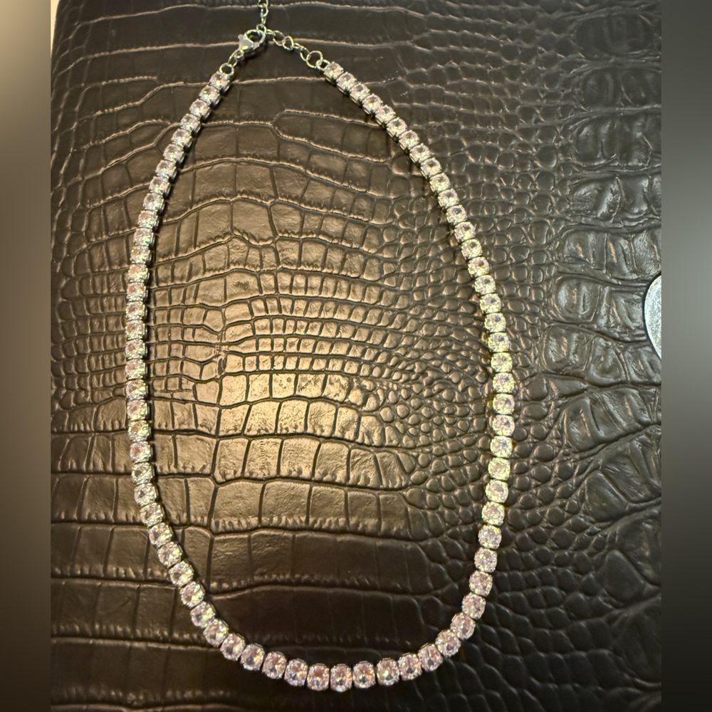 Crystal Tennis Necklace - Clear Sparkle